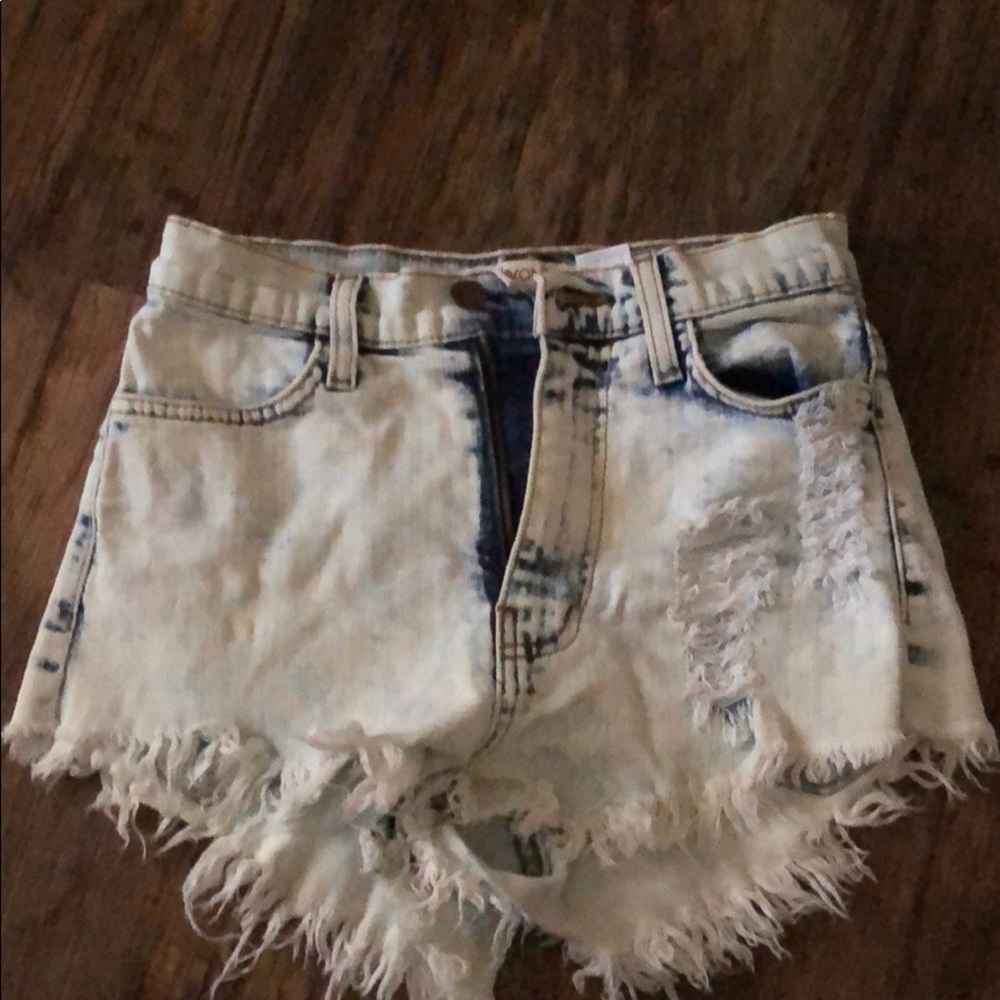 High waisted jean shorts